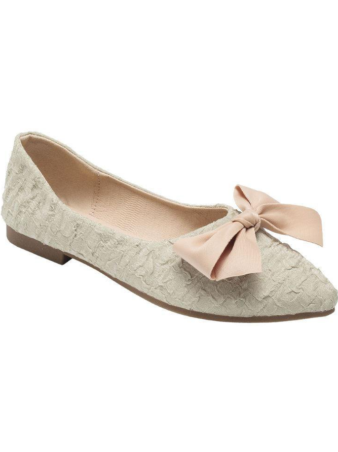 Women Plain All Season Simple Flat Heel Pointed Toe Nylon Rubber Slip On Shallow Shoes Women's Shoes