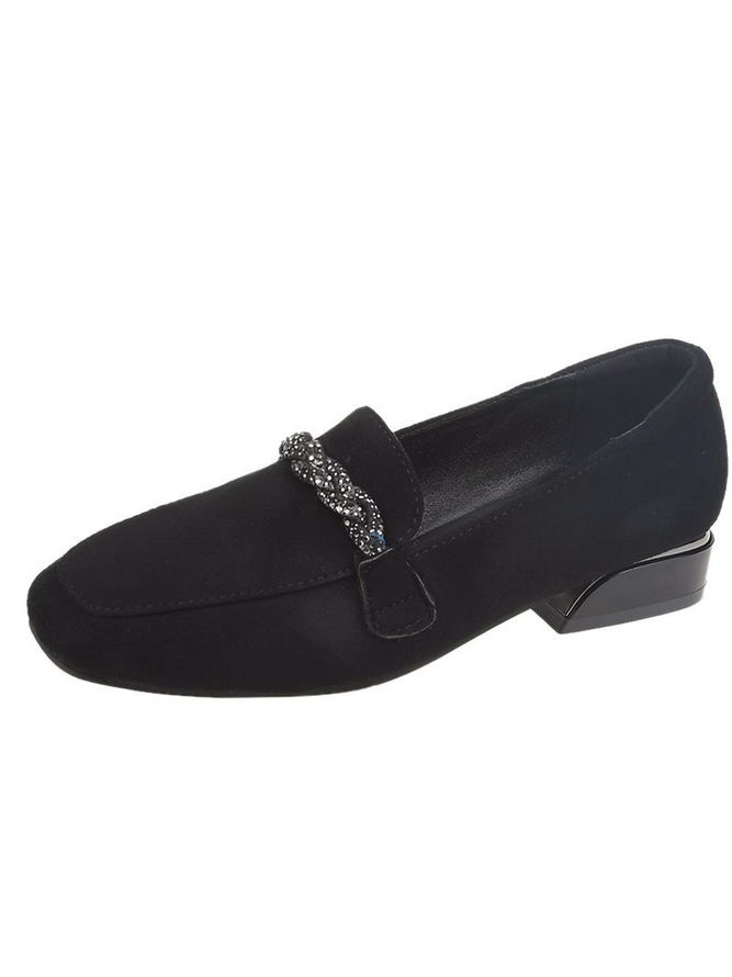 Plain All Season Elegant Polyester Flat Heel Closed Toe Rubber Slip On Shallow Shoes Women's Shoes for Women