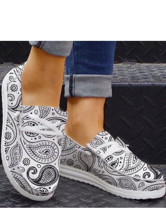 Multi-color and sizes Paisley Print lace-up Women's Moccasins