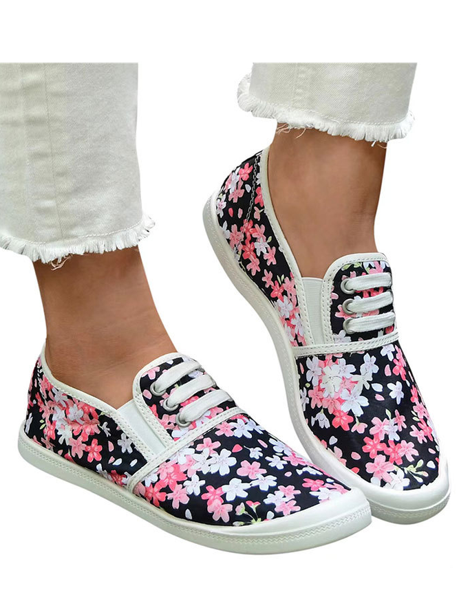 Floral casual women's slip-on flat shoes