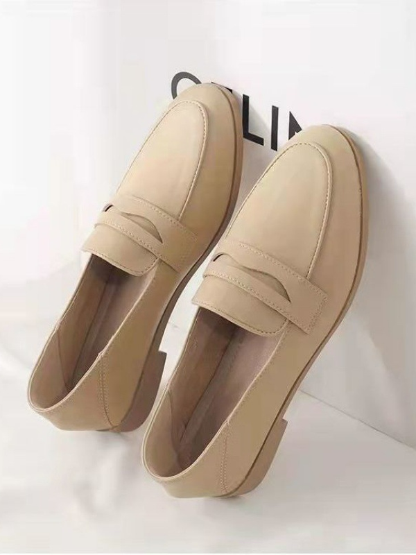women's suede solid color slip on flat shoes