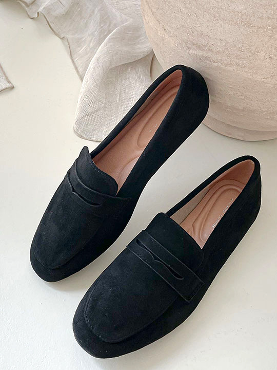 women's suede slip on comfortable flat shoes