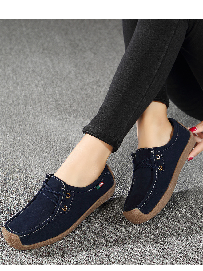 Bendable suede women's slip-ons with soft sole