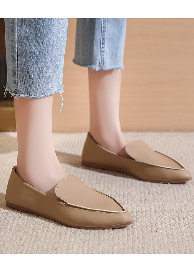 Multi-color elegant women's flat slip-on shoes for work