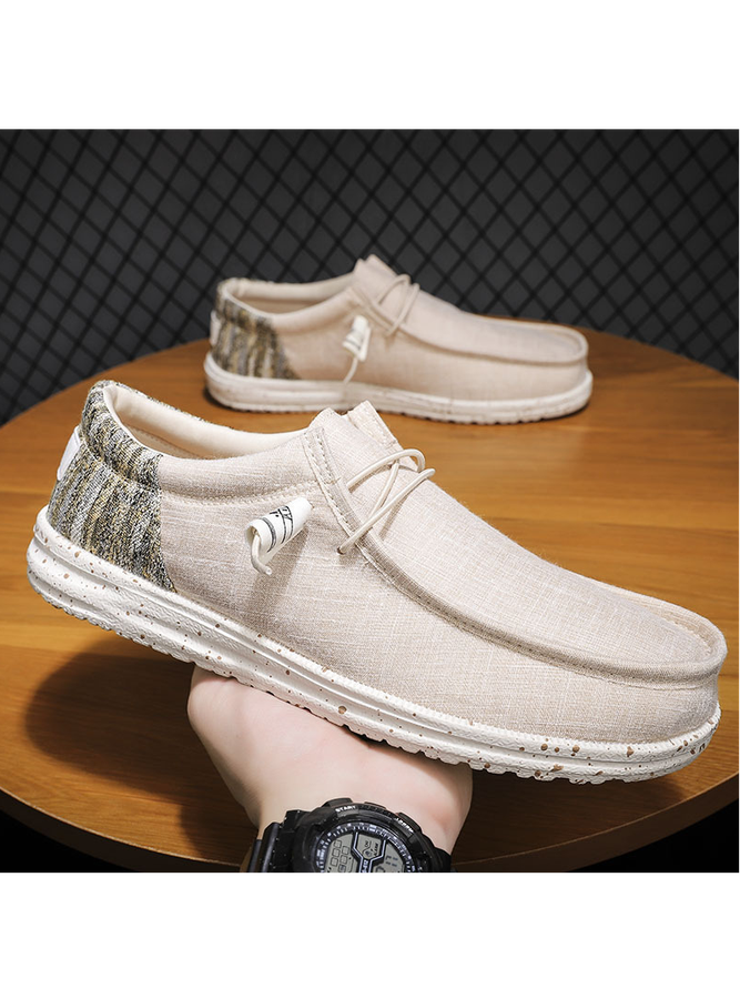 Men's Mixed Color Casual Canvas Flat Slip On  Shoes