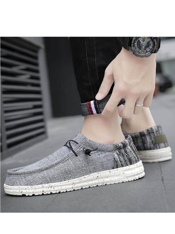 Men's Mixed Color Casual Canvas Flat Slip On  Shoes