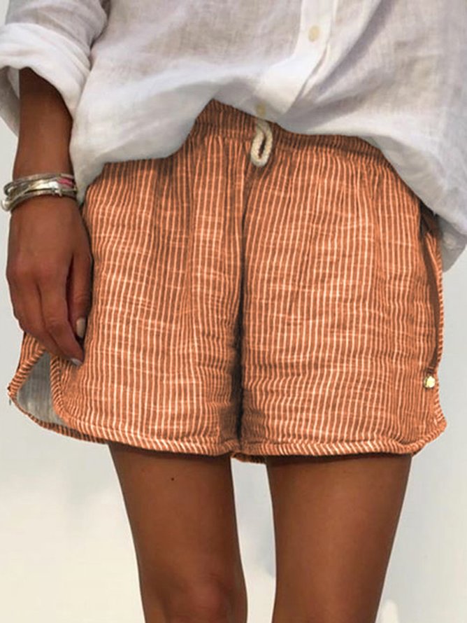 Plus Size Stripes Women Summer Shorts Shorts