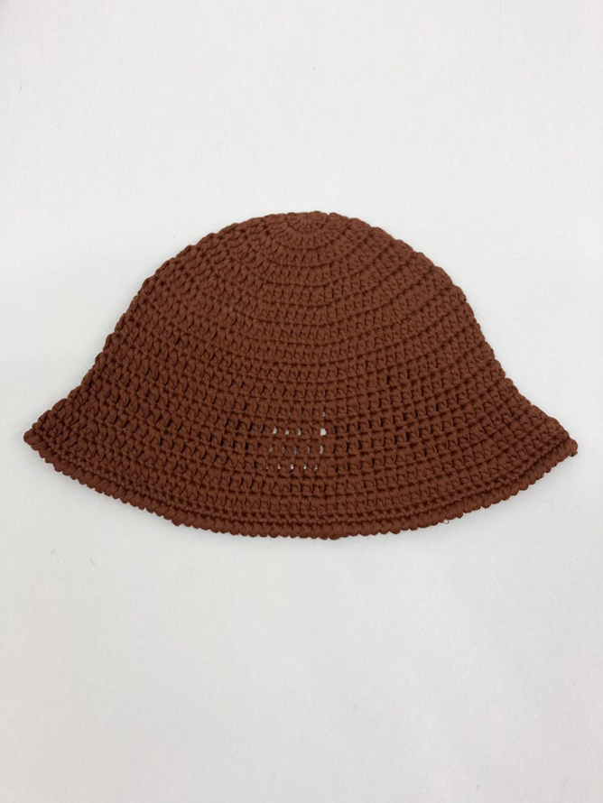 Simple commuter hand-crocheted knitted hat