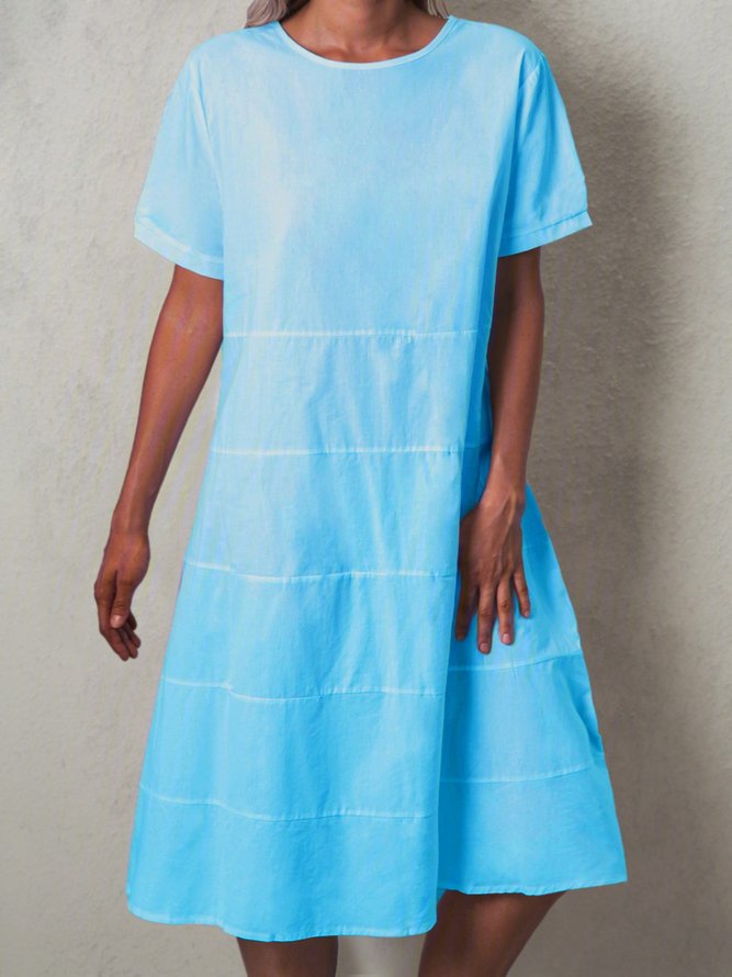 Short Sleeve Knee-Length A-line Dress