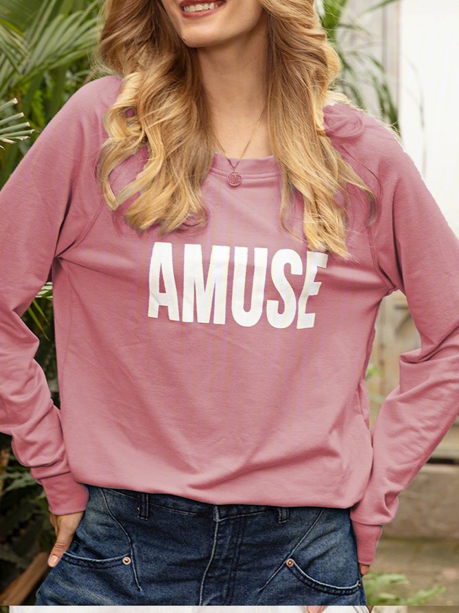Casual Long Sleeve Letter Shirts & Tops