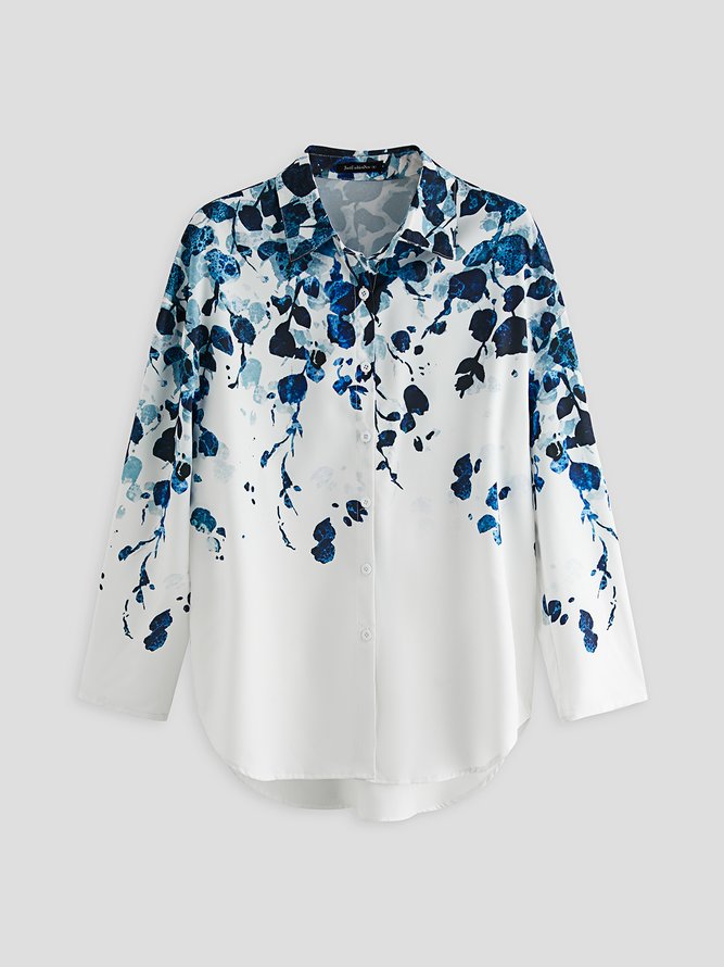 Holiday Floral-Print Blouse