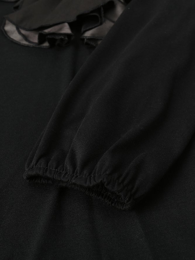 Black Long Sleeve Vintage Tops