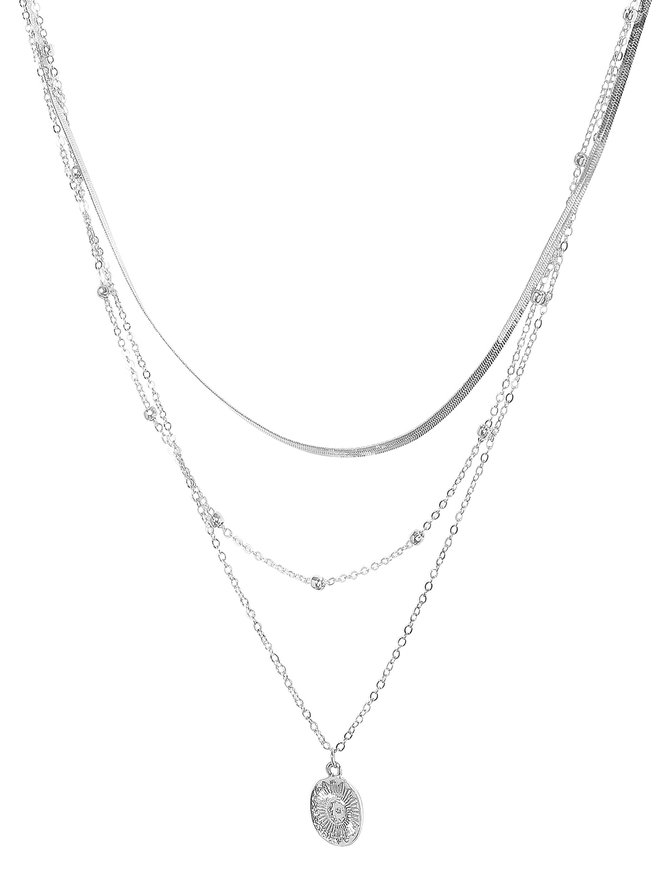Simple Multi-layered Lotus Pendant Necklace