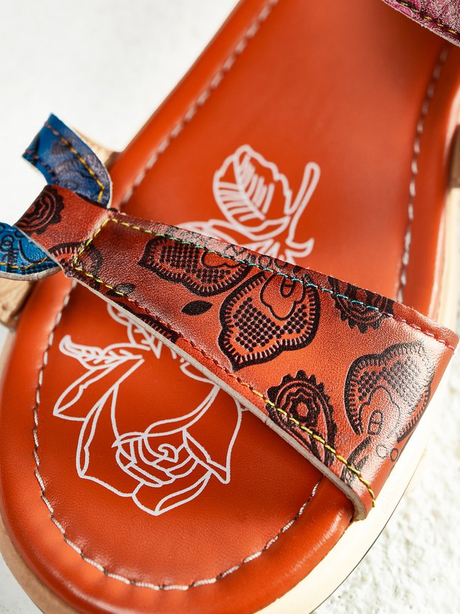 Women's Handmade Casual Microfiber Leather Sandals