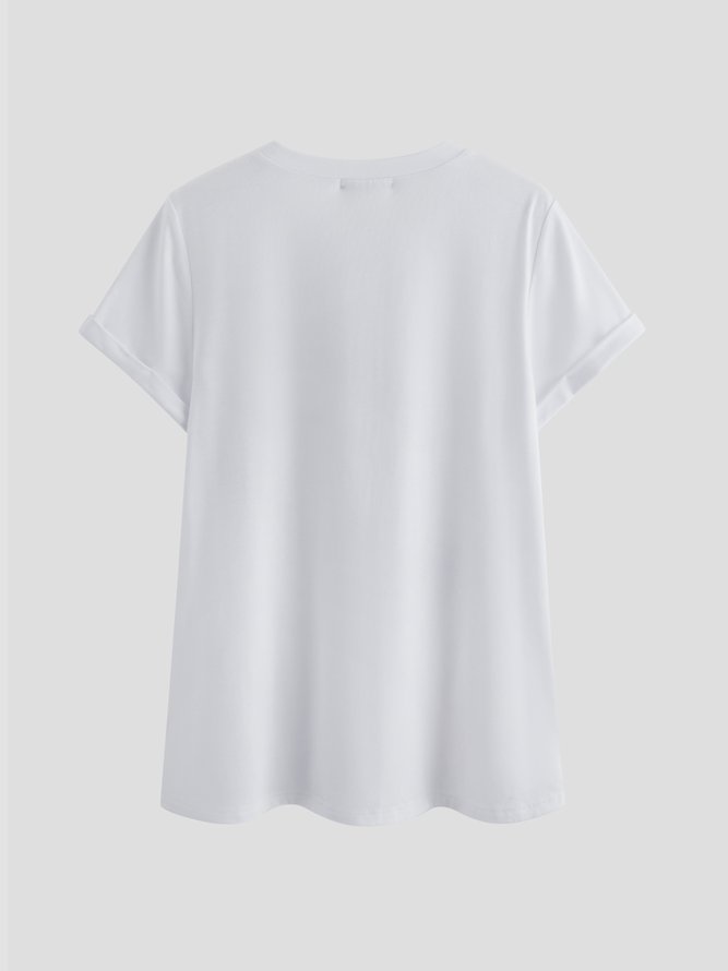 Regular Fit Casual Round Neck Short Sleeve T-shirt