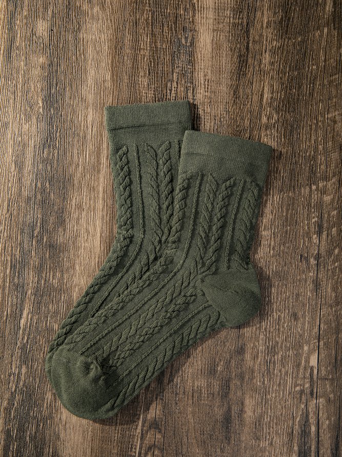 Retro Simple Cotton Twist Socks