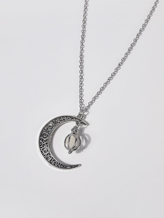 Ghost hollow Moon Necklace