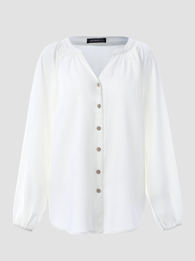 Casual Solid Blouse