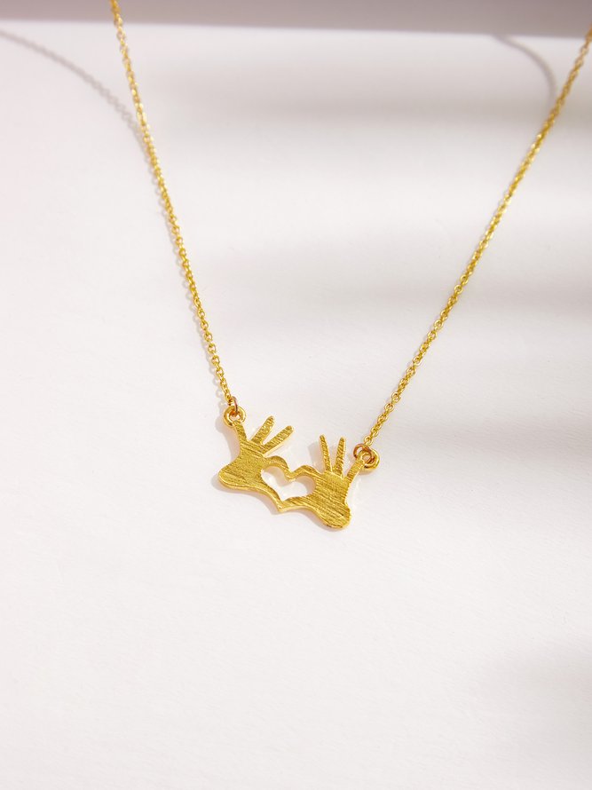 Valentine's Day Hand Love Alloy Necklace