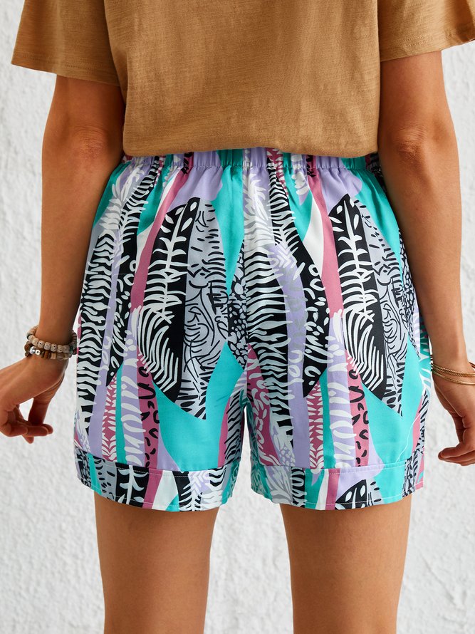 Plus size Printed Casual Shorts