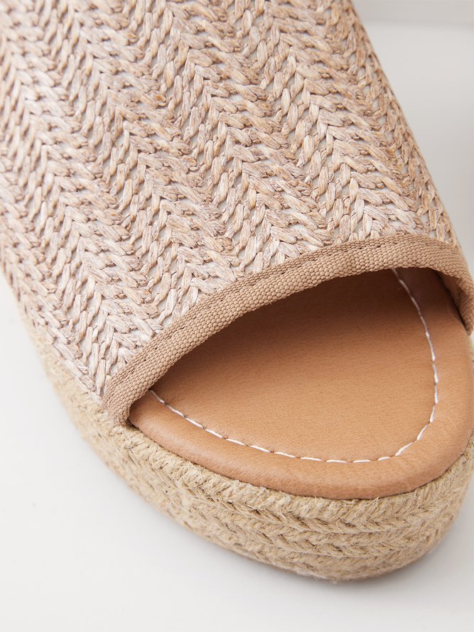 Platform Peep Toe Weaving Sandals