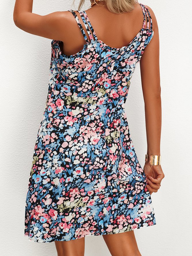 Plus size Sleeveless Floral Summer Knitting Dress