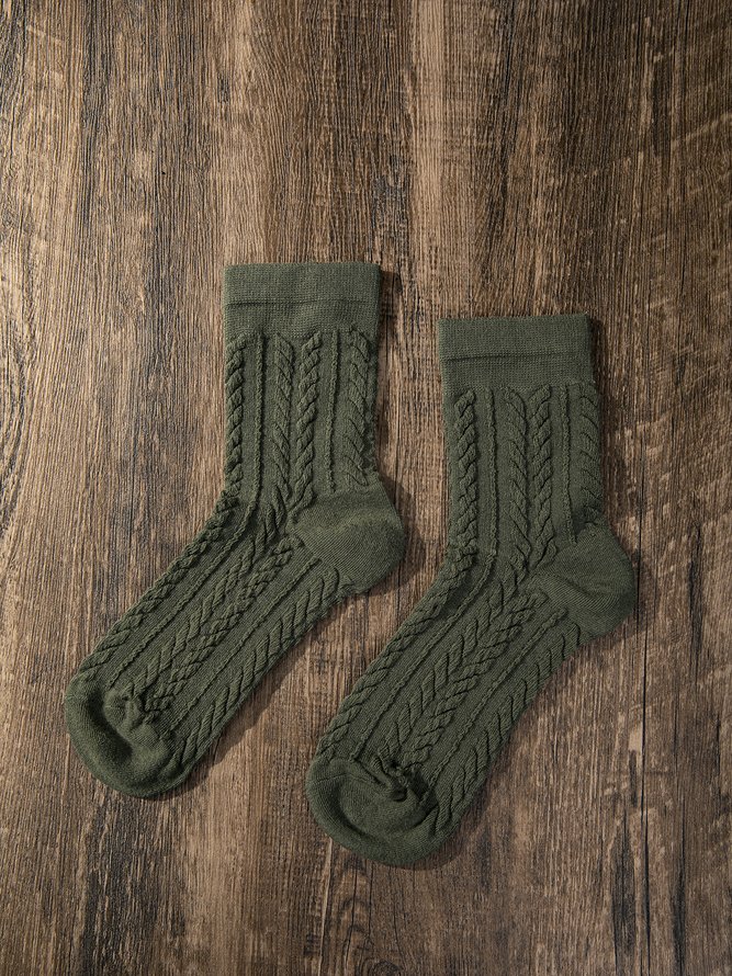 Retro Simple Cotton Twist Socks