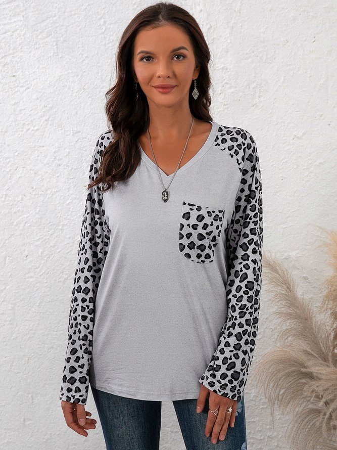 Leopard Vintage Cotton-Blend Long Sleeve T-shirt