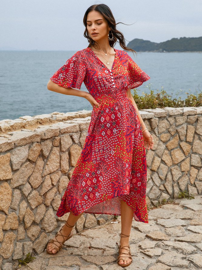 Holiday Polyester Cotton Weaving Dress