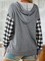 Casual Cotton Blends Checked/Plaid Hooded Regular Fit Sweatshirts