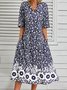 Casual Floral Short Sleeve Woven Maxi Dress