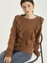 Brown Jacquard Long Sleeve Knitted Sweater