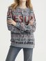 Casual Letter Spring Daily Long sleeve Crew Neck Cotton-Blend Regular Sweatshirts for Women