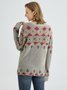 Casual Holiday Printed Long Sleeve Round Neck Sweater