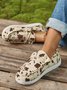 animal print slip on women's flat shoes