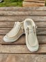 Monochrome Canvas Lace-up Slip-on Moccasin for Four Seasons in Multi-Size