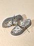 (small-size) women's slip-on flat canvas shoes with leopard print stitching