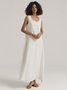 Raine Linen Cotton Button-Front White Dress