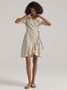 Odette Linen Cotton Wrap dress