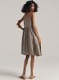 Melody 100% Linen Front-Button Strap Dress 