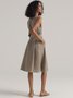 Aria 100% Linen A-Line Midi Dress with Belt 