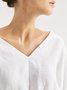 Thalia 100% Linen V-Neck Waist-Tie  Shirt