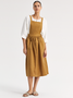 Giselle Linen Cotton  Double Pocket Overall Skirt