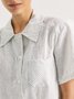 Xylia 100% Linen Striped Shirt