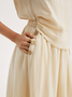 Sienna 100% Linen V-neck Mock Two-piece Dress