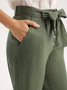 Kaida 100% Linen Single-breasted Elastic Pants