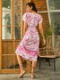 Boho Cotton-Blend V Neck Weaving Maxi Dress