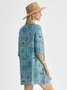Floral Weaving Midi Dress