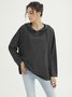 Solid Casual Cotton-Blend Tops
