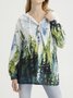 Women Casual Leaf Spring Mid-weight Daily Long sleeve Loose Cotton-Blend Regular Sweatshirts